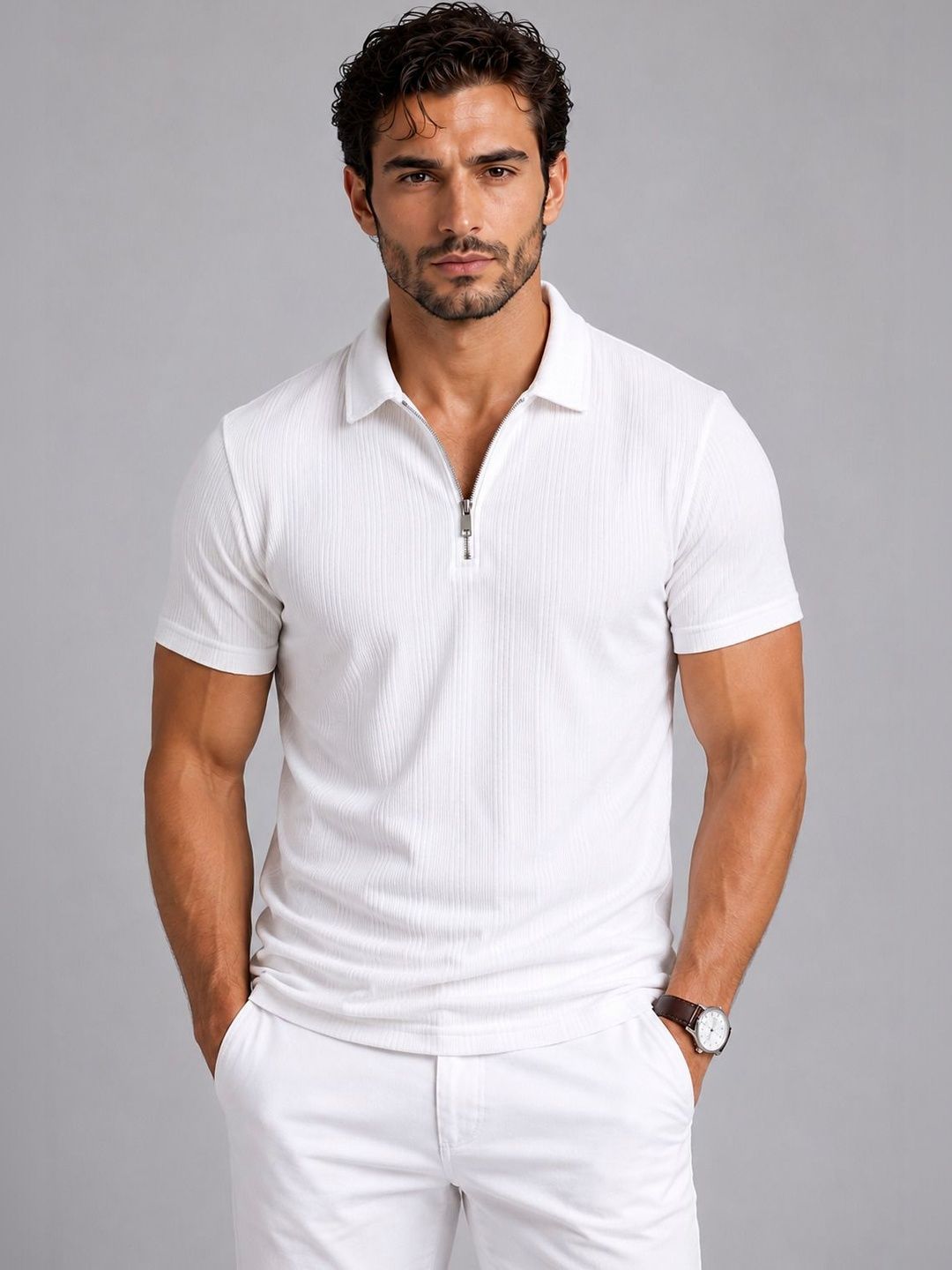 SZN Men Polo Collar T-shirt