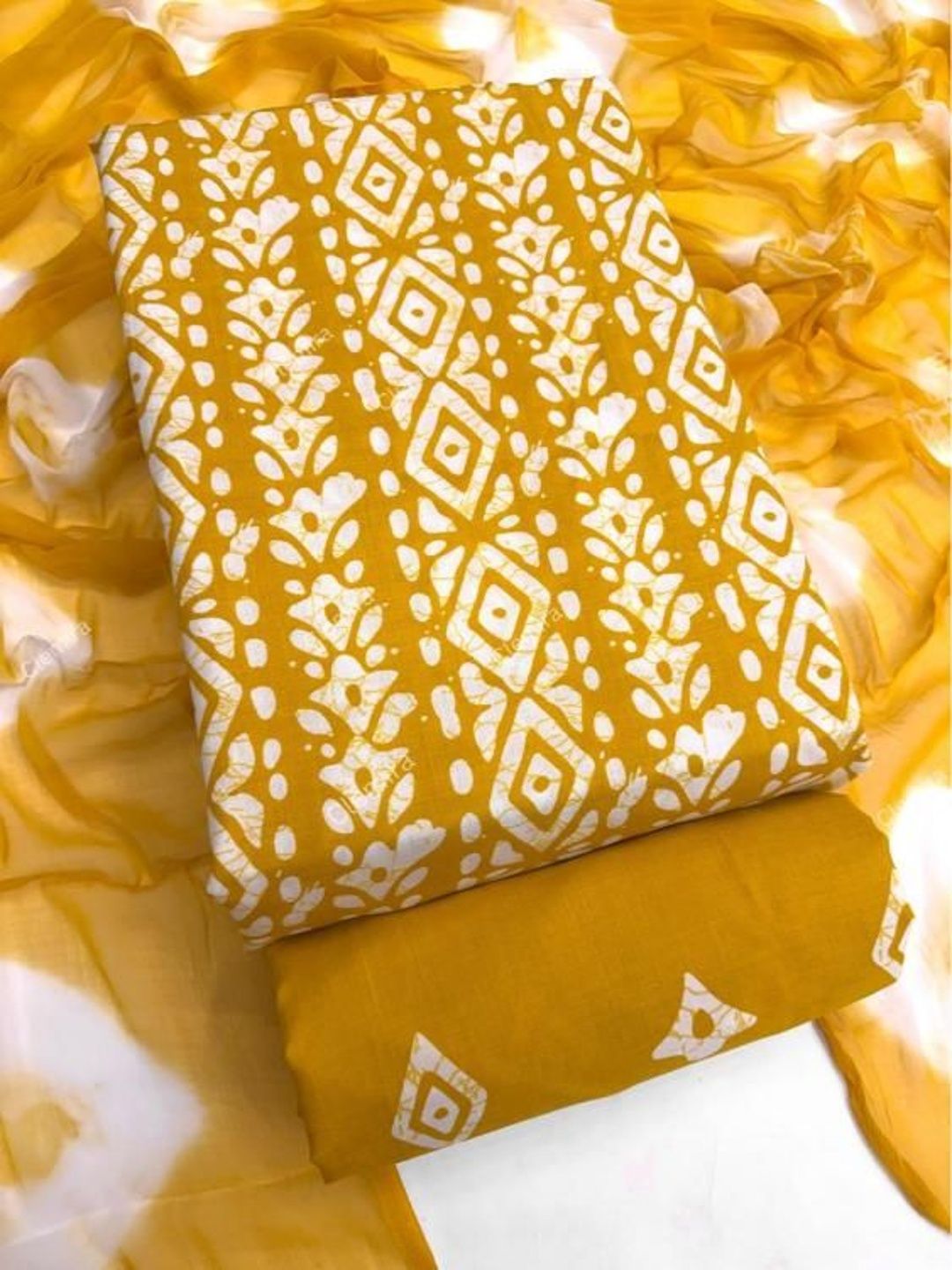 Mitera Printed Pure Cotton Unstitched Dress Material