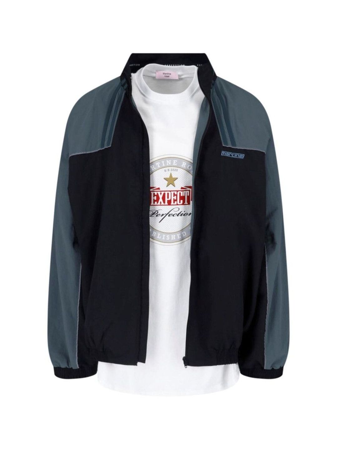Martine Rose Black Color Block Track Jacket