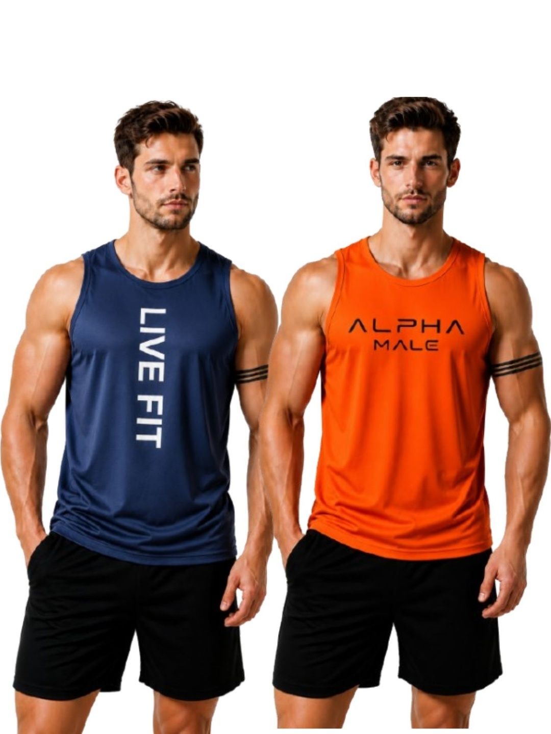 eliteeleganceapparel Pack of 2 Printed Gym Vest