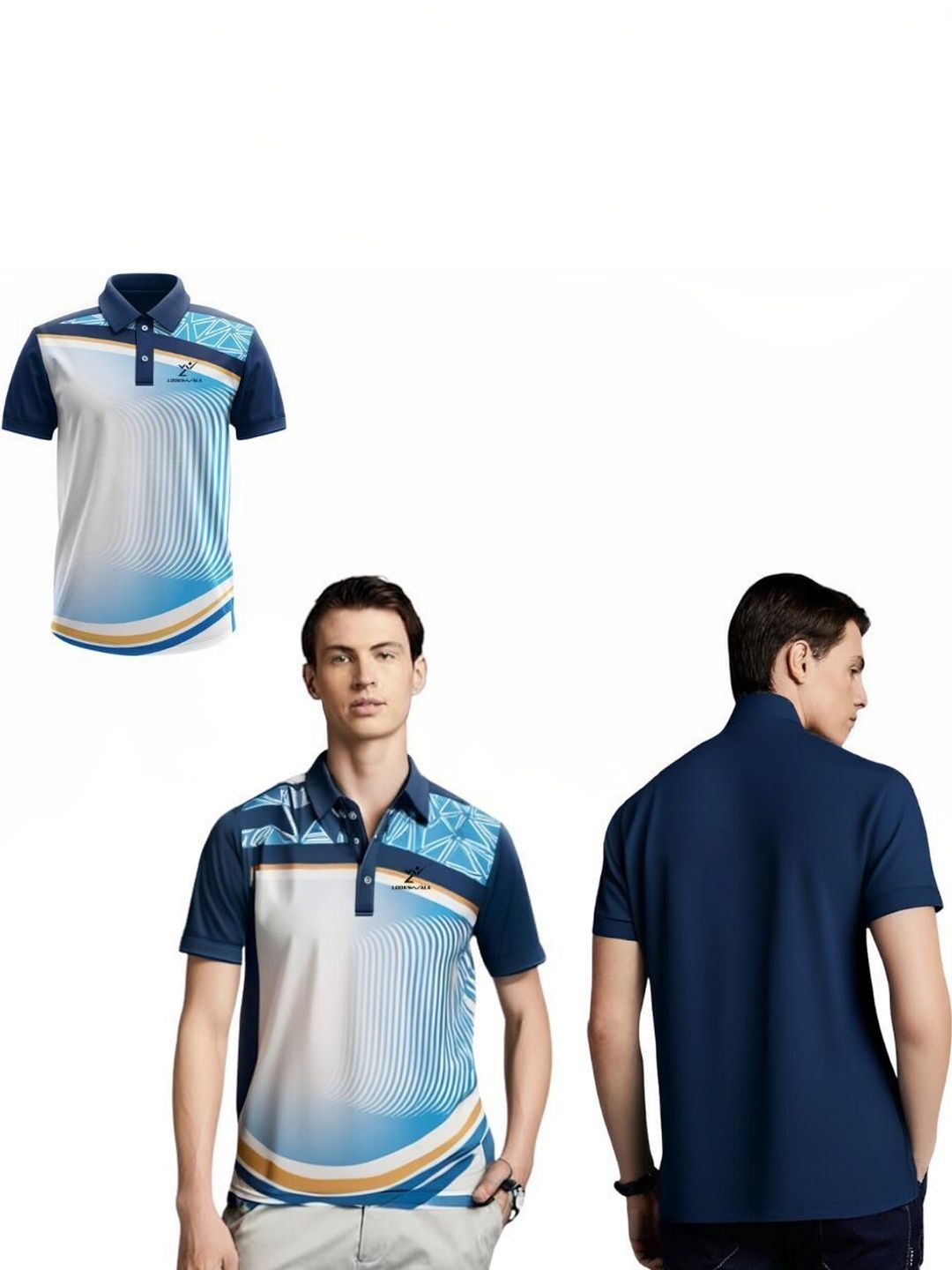 Lookswala Men Printed Polo Collar T-shirt