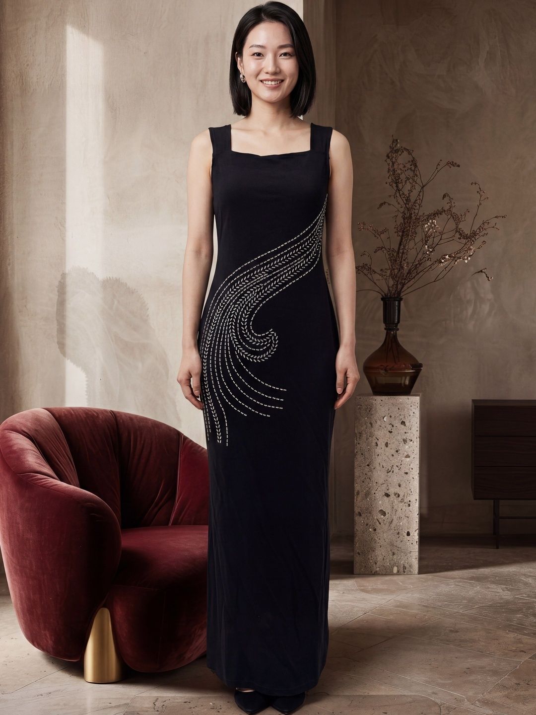 CORSICA CORSICA Embellished Sheath Maxi Dress