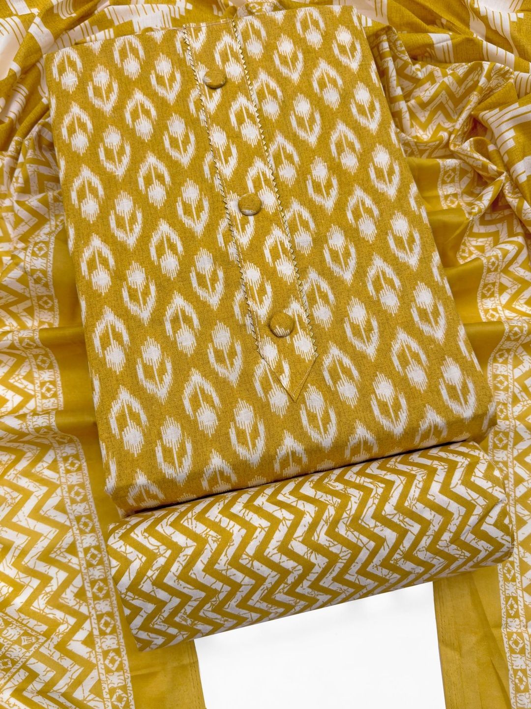 Mitera Printed Pure Cotton Unstitched Dress Material