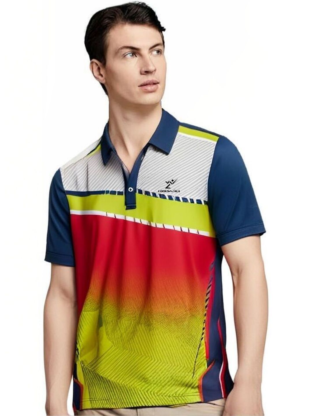 Lookswala Men Printed Polo Collar T-shirt