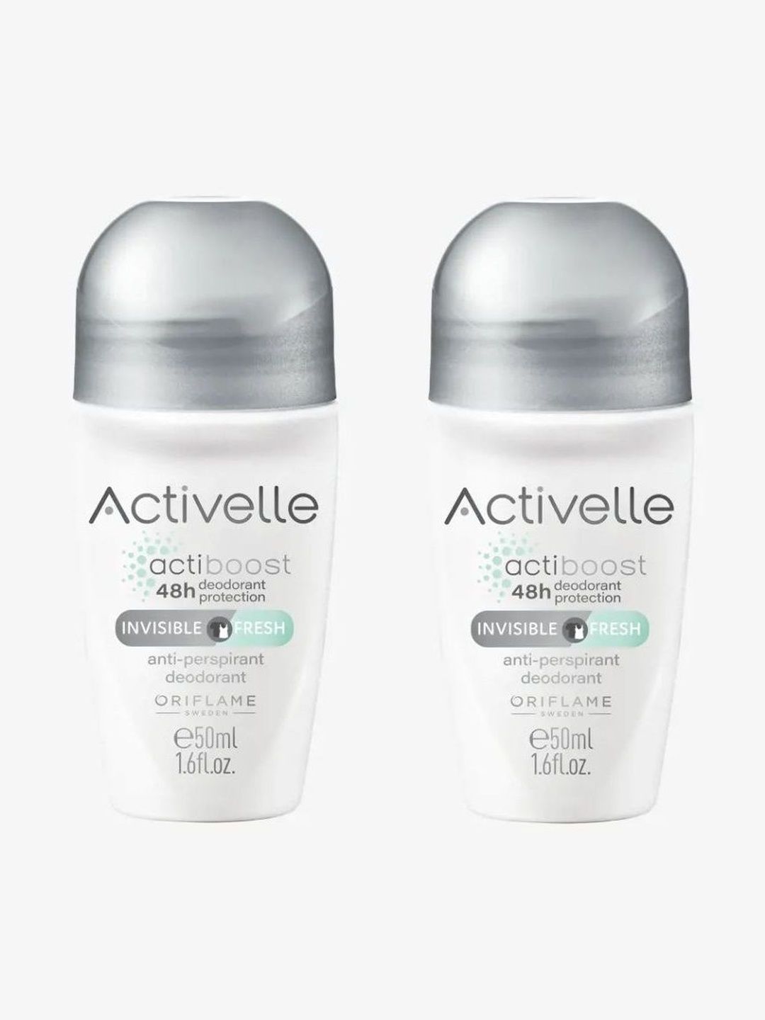 Oriflame Sweden Set Of 2 Activelle Invisible Fresh Anti-Perspirant Deodorant - 50 ml Each