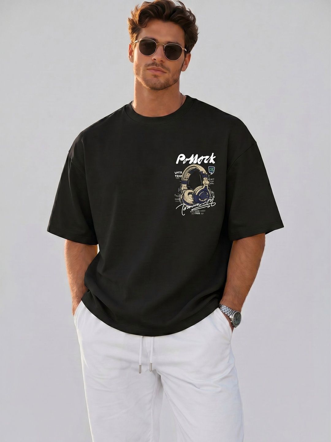 LECOWAR Men Oversized Graphic T-shirt