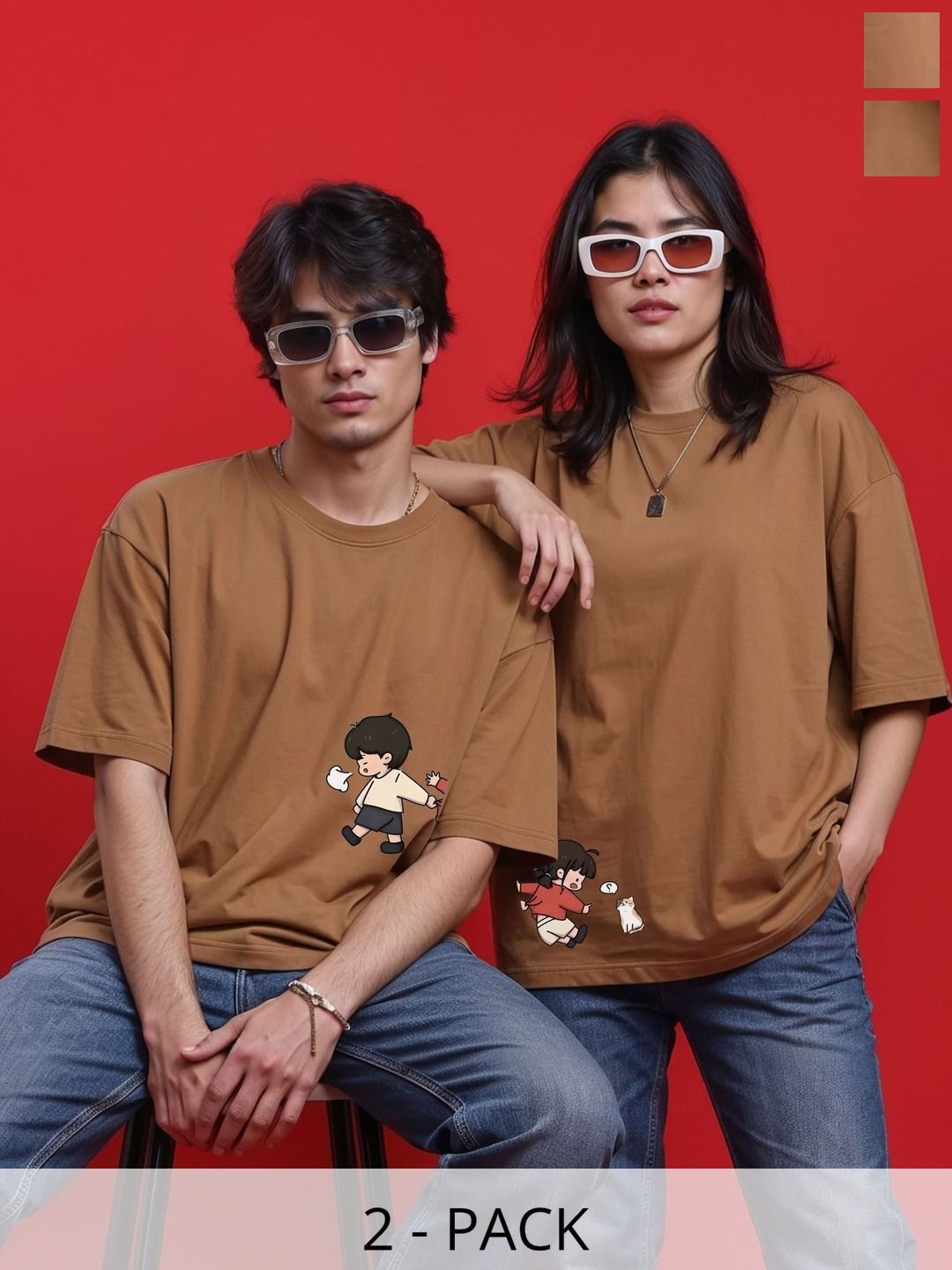 BAESD Unisex 2 Printed Twistform T-shirt