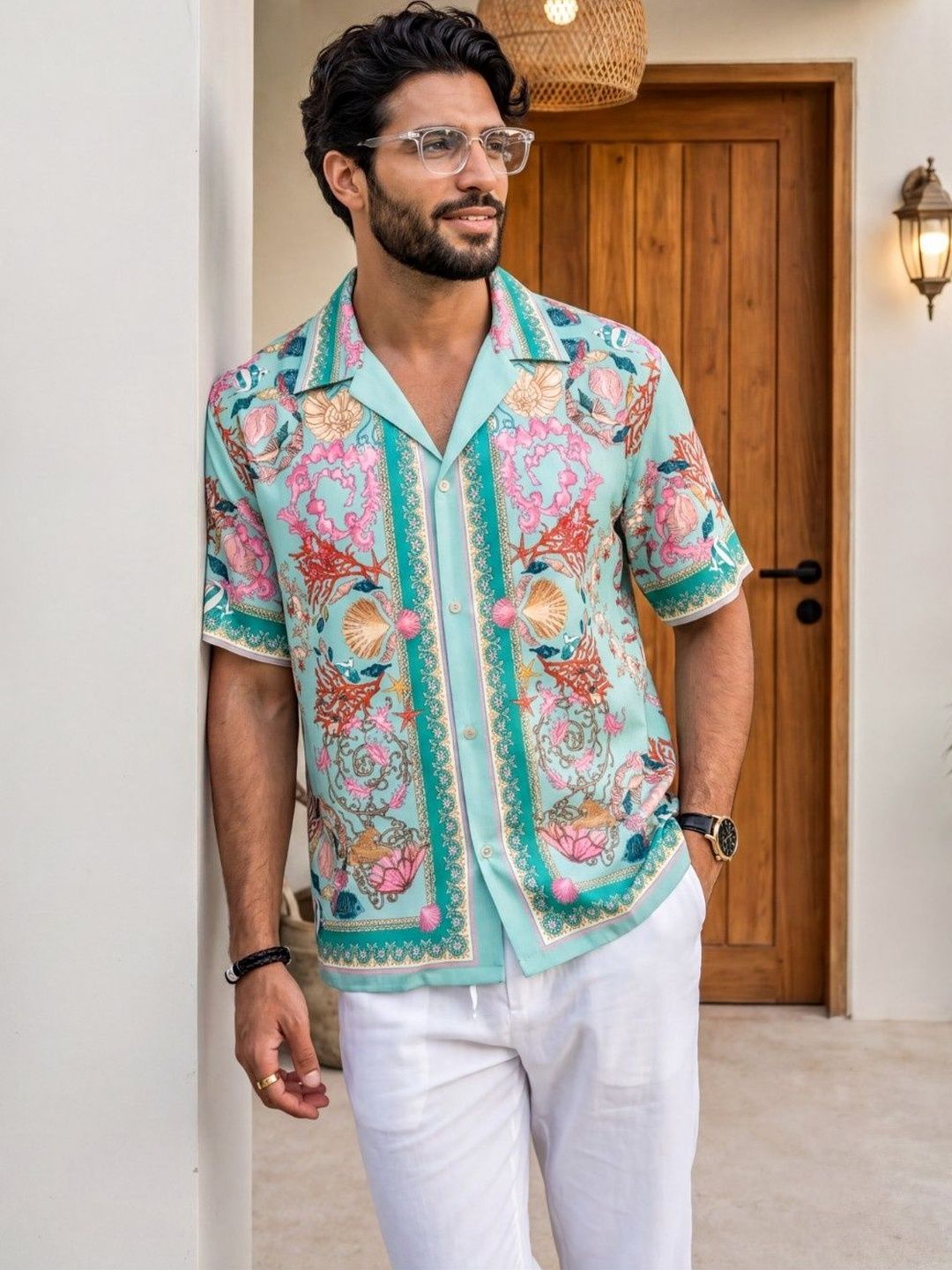 Stenfia Men Relaxed Printed Casual Shirt