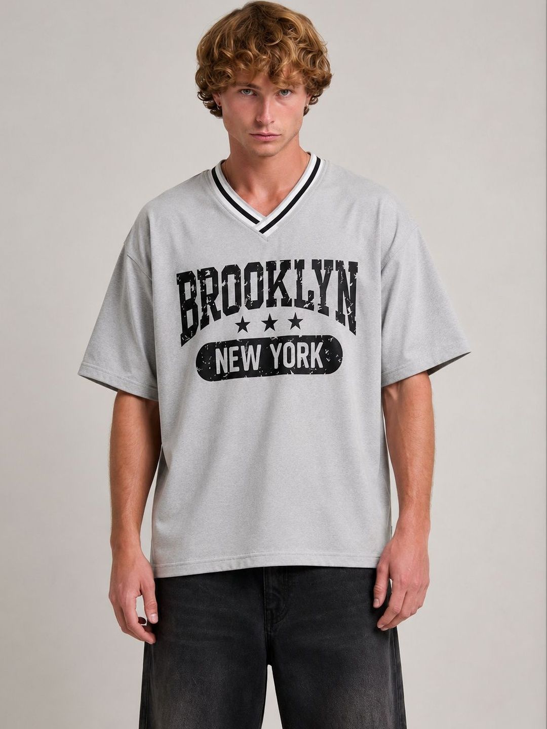 YUTA Men Brooklyn Jersey Grey Tshirt