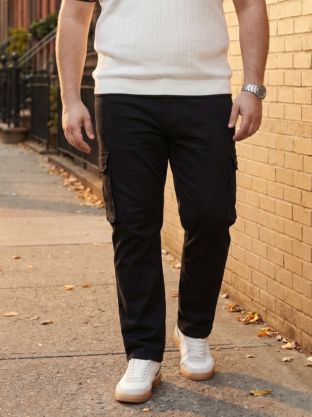 Sztori Men Plus Size Straight Fit Cargo Jeans