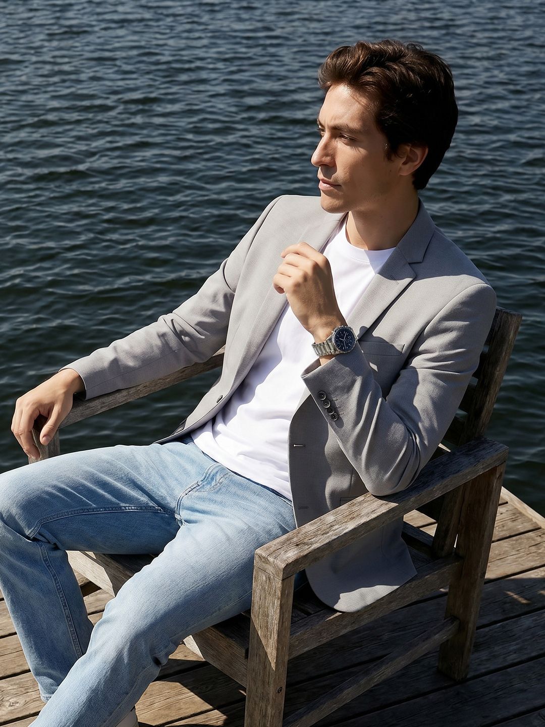 Mast & Harbour Notched Lapel Single Breasted Casual Blazer