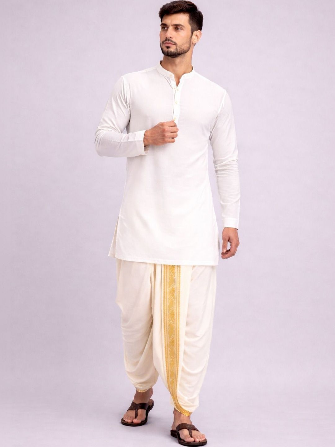 Sawariya handloom Men Embroidered Dhoti Dhotis