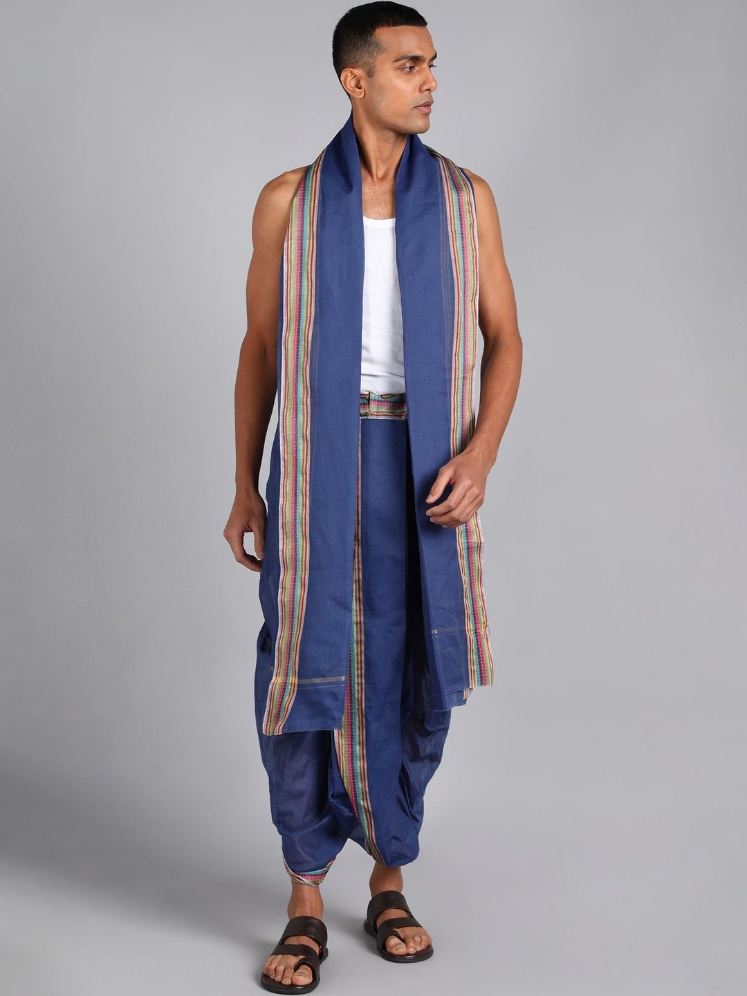 Sawariya handloom Men Striped Cotton Dhoti Dhotis
