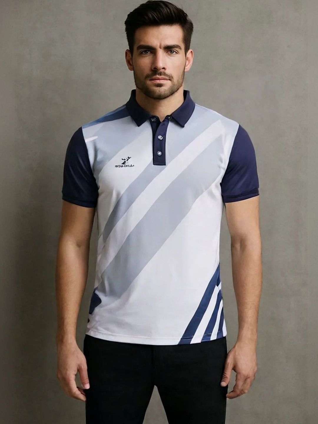 Lookswala Men Printed Polo Collar T-shirt