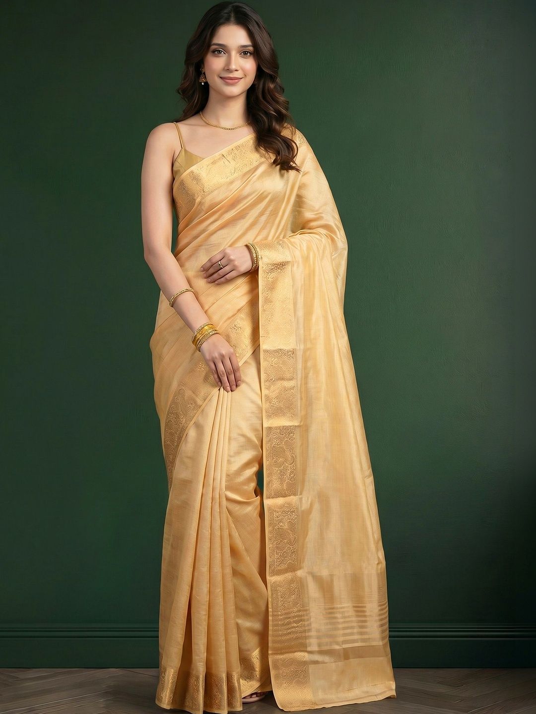Meena Bazaar Woven Design Zari Art Silk Saree