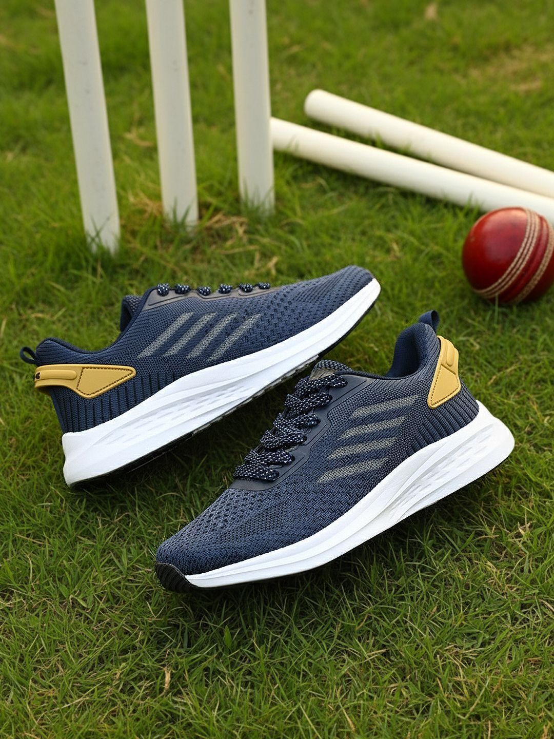 Khadims Men Navy Blue Textile Running Shoes