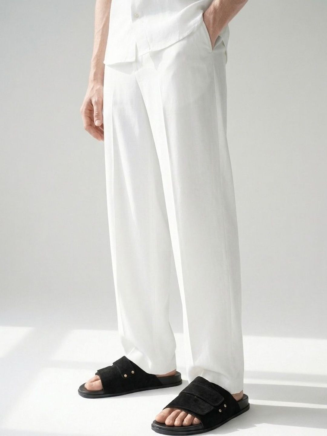 MICHEAL FERAAS Men Leather Sliders