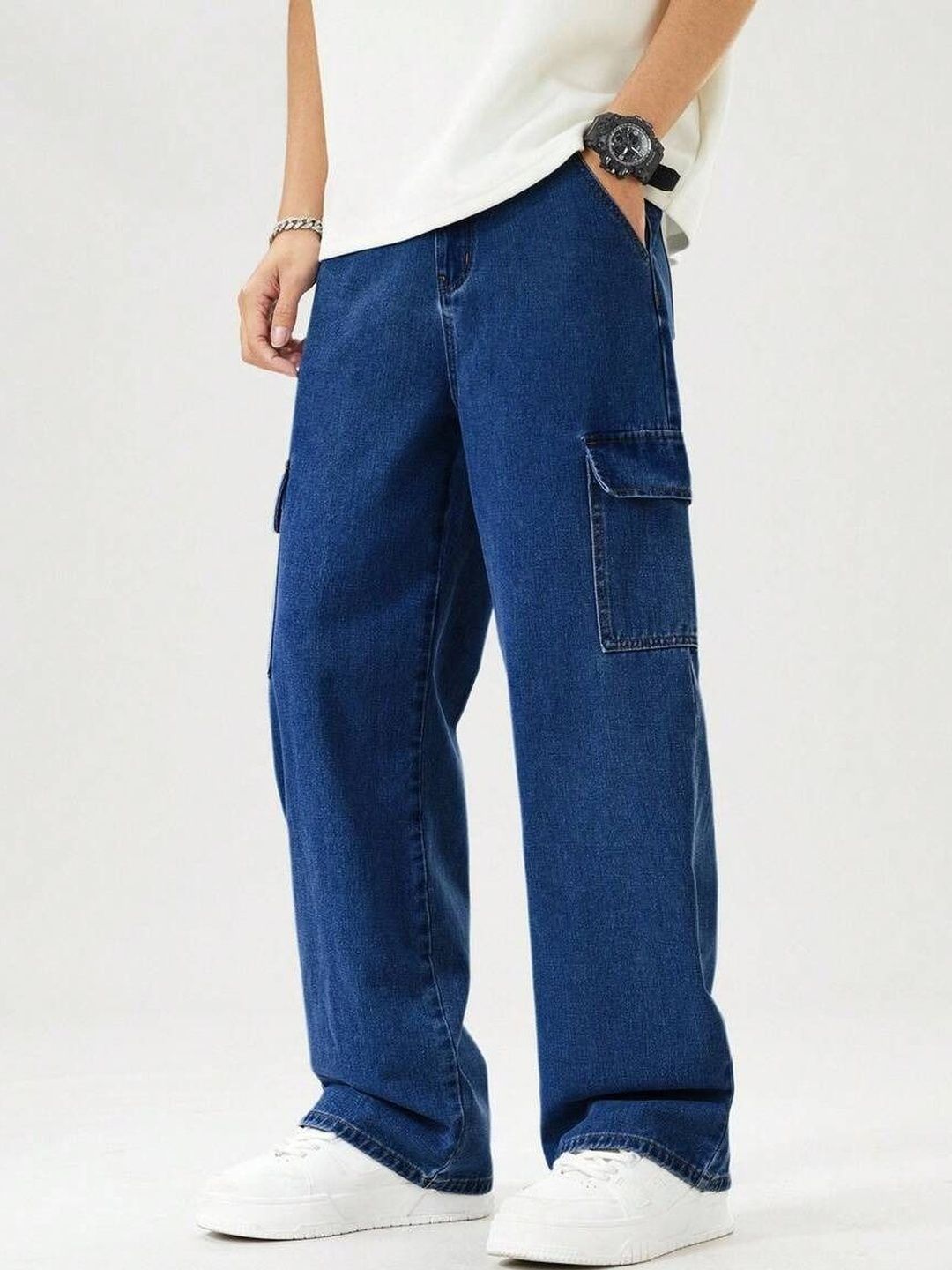 YAMEETFIT Men Jean Straight Fit Mid-Rise Denim Jeans