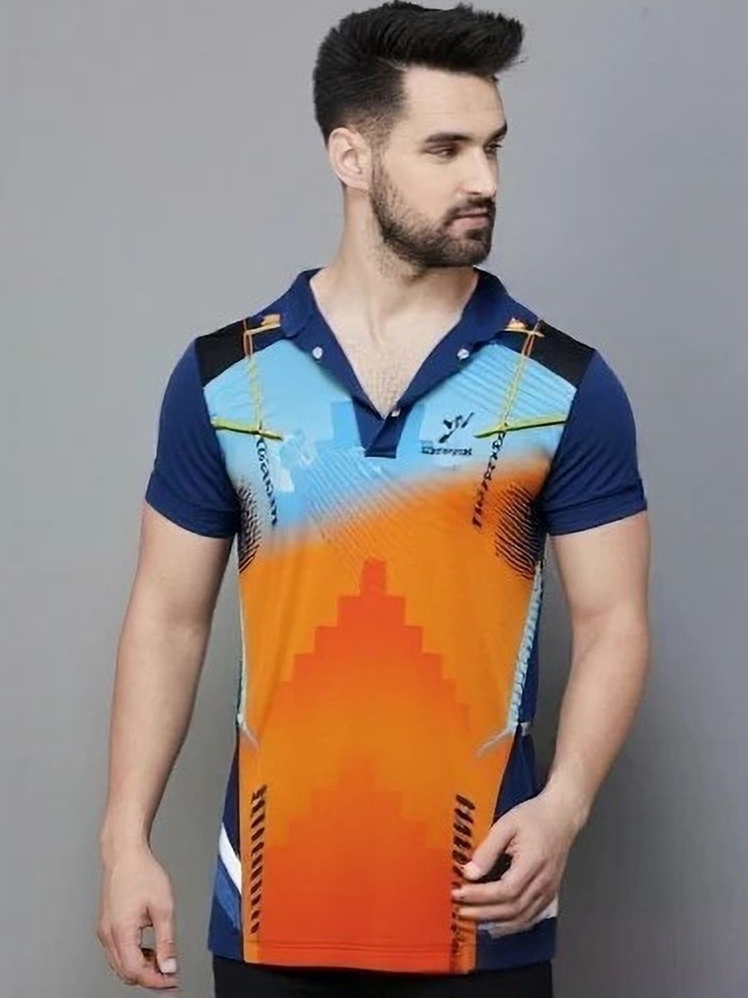 Lookswala Graphic Printed Polo Collar Regular Sleeves T-shirt