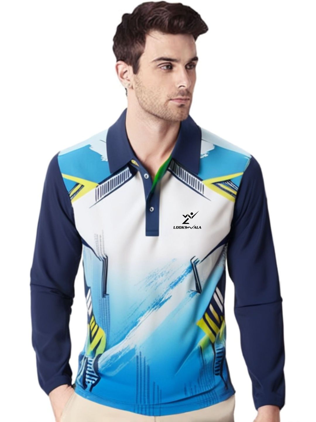 Lookswala Men Printed Polo Collar T-shirt