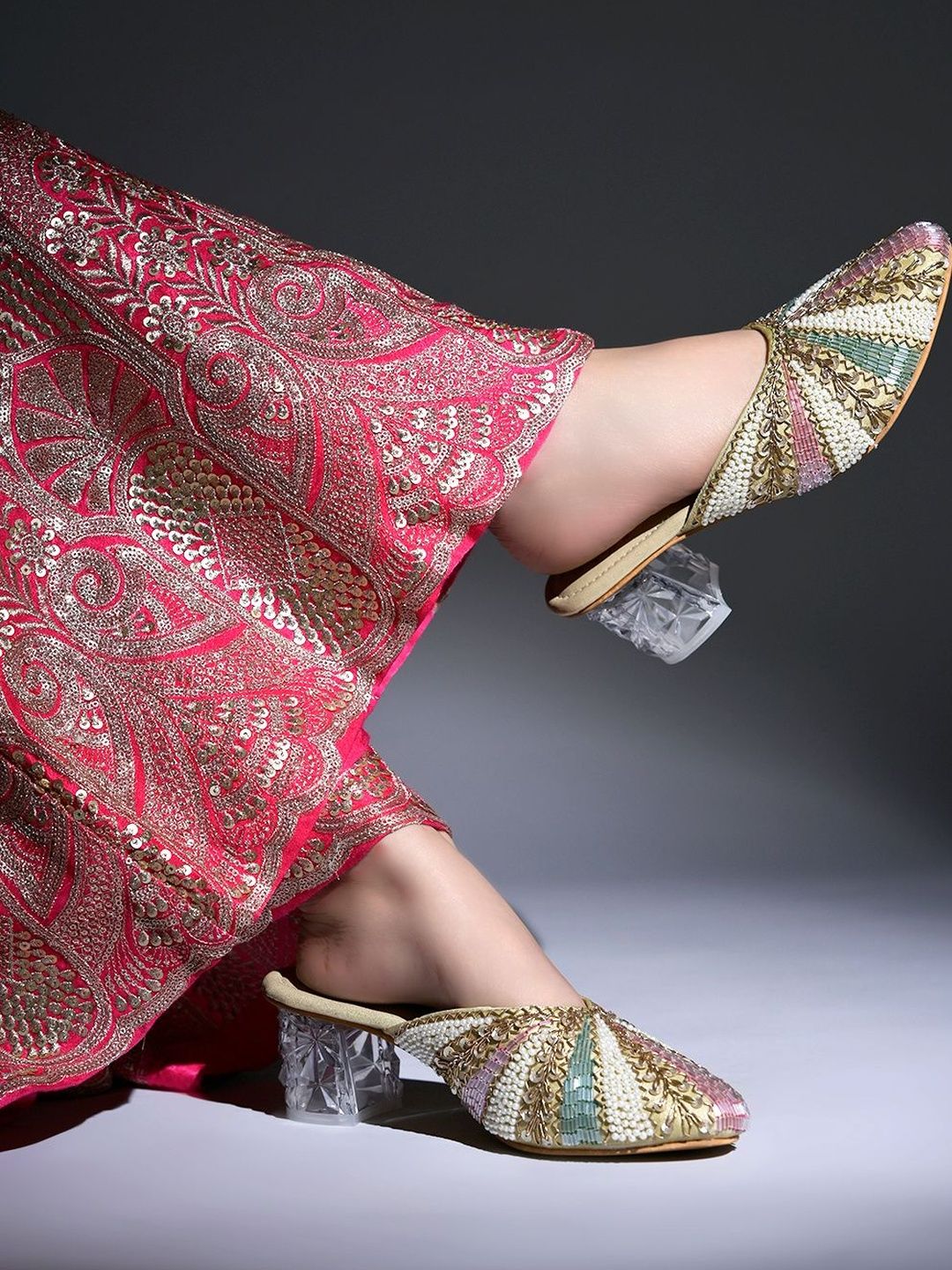 HVNLY BY SHOETOPIA HVNLY BY SHOETOPIA Embellished Party Block Mules