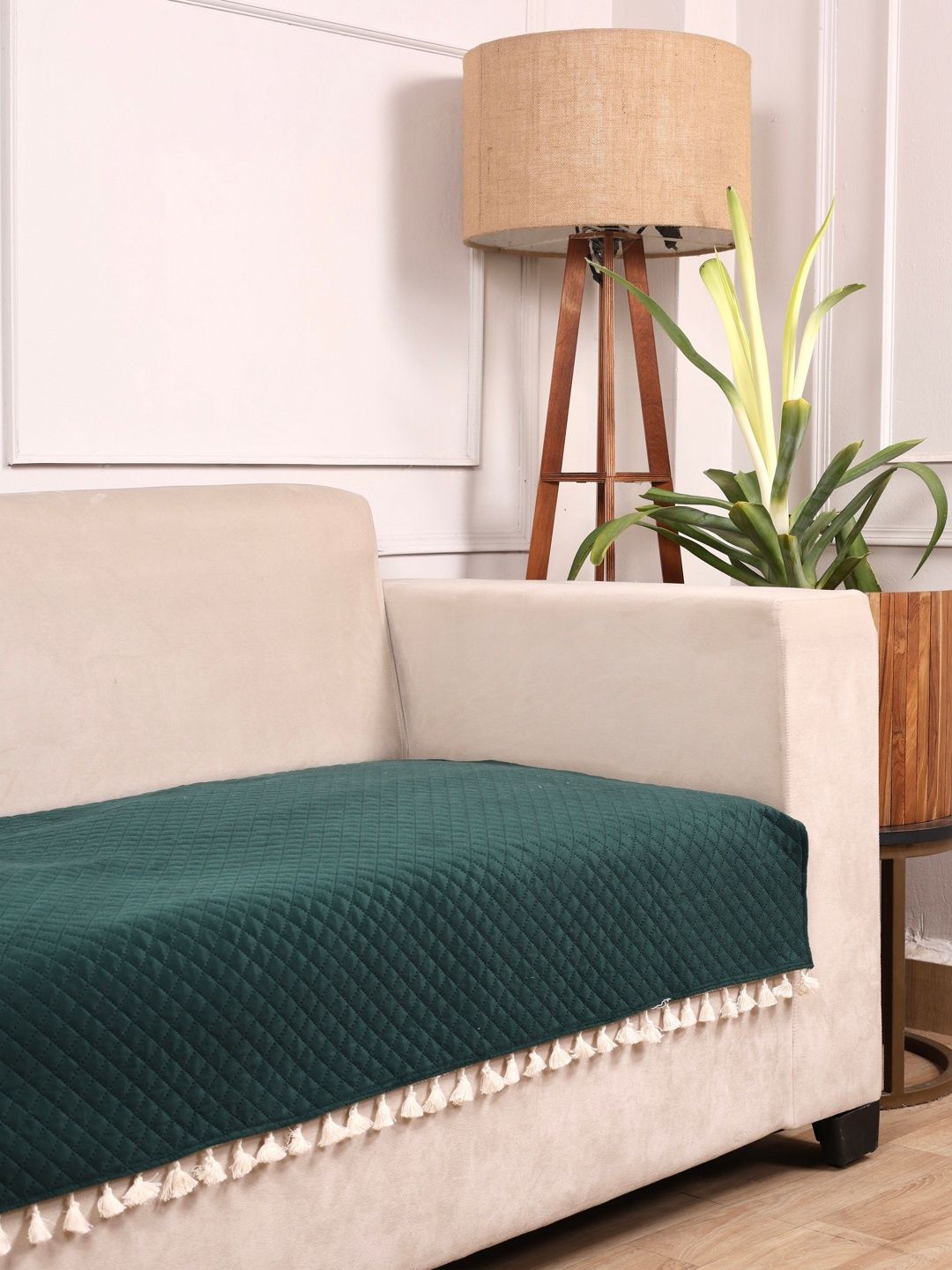 STITCHNEST STITCHNEST Eco friendly & no colour fading Faux Suede Washable 3 Seater Sofa Cover-26x68In