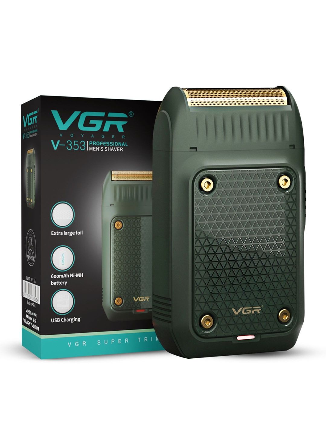 VGR V-353 Foil Shaver for Men with Pop-Up Trimmer 60 Min Runtime & Type-C Quick Charging