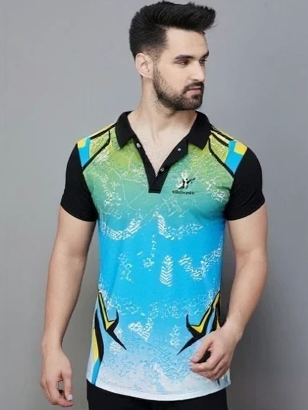 Lookswala Men Printed Polo Collar T-shirt