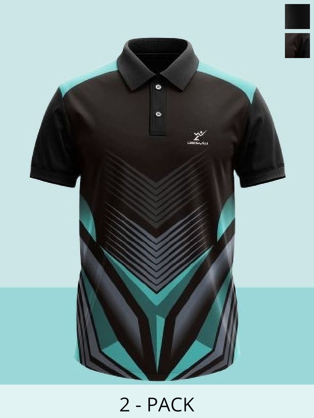 Lookswala Men 2 Printed Polo Collar T-shirt