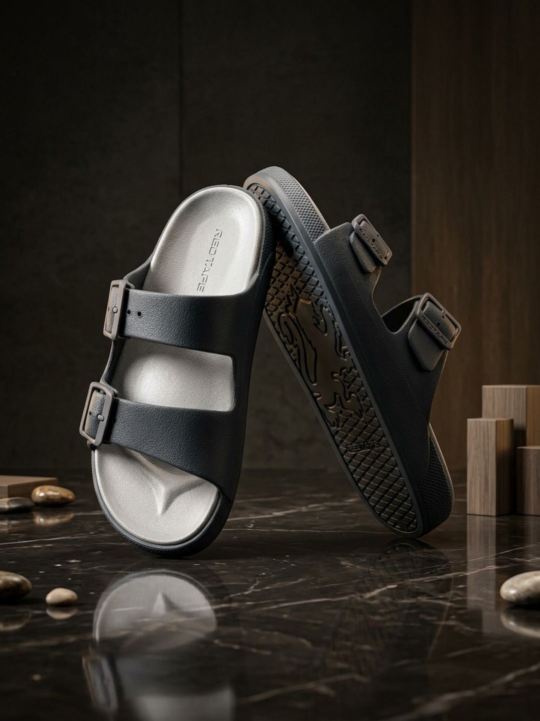 Red Tape Men Open Toe Sliders