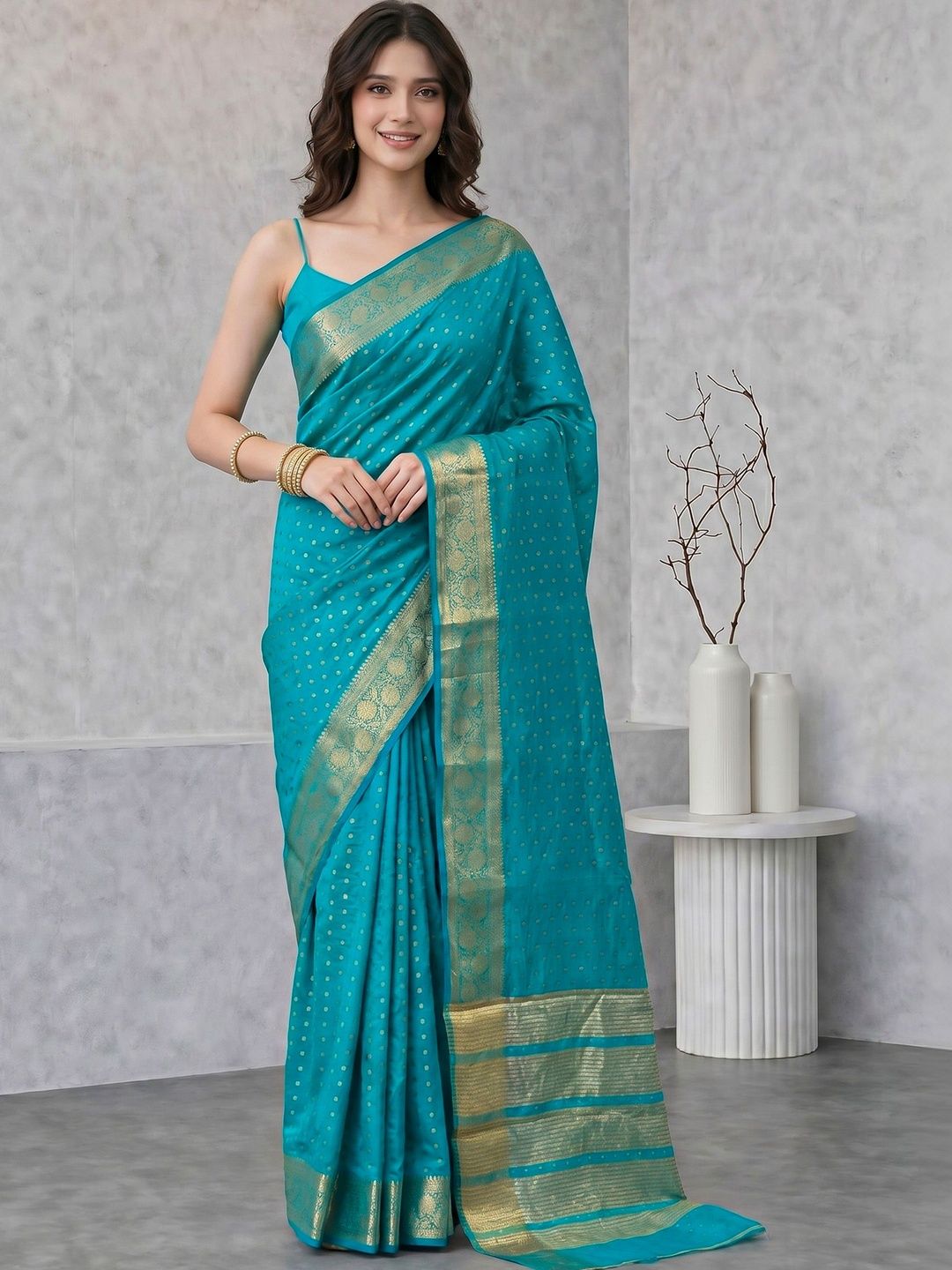 Meena Bazaar Meena Bazaar Zari Art Silk Saree
