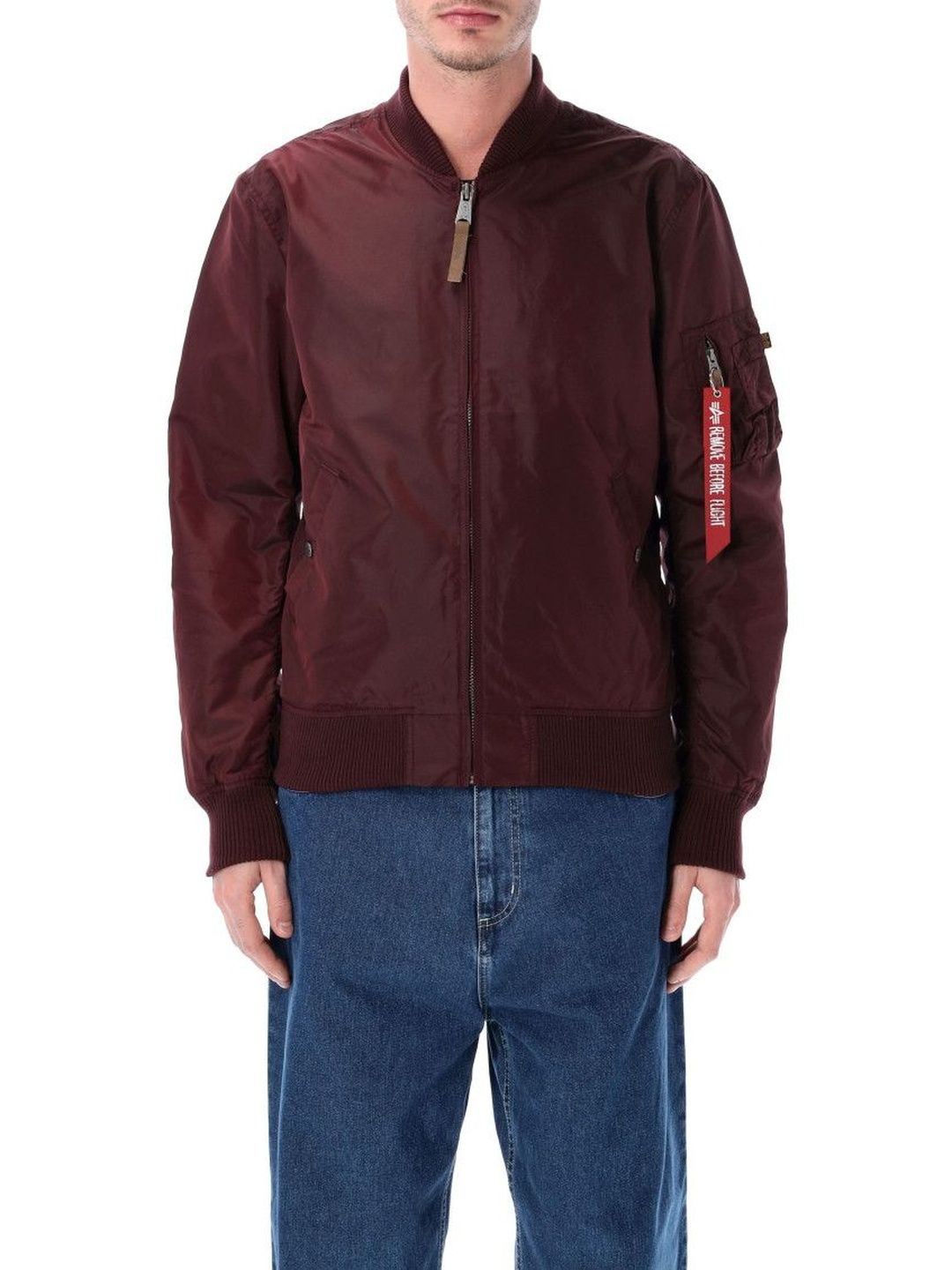 ALPHA INDUSTRIES Dark Maroon Bomber Jacket