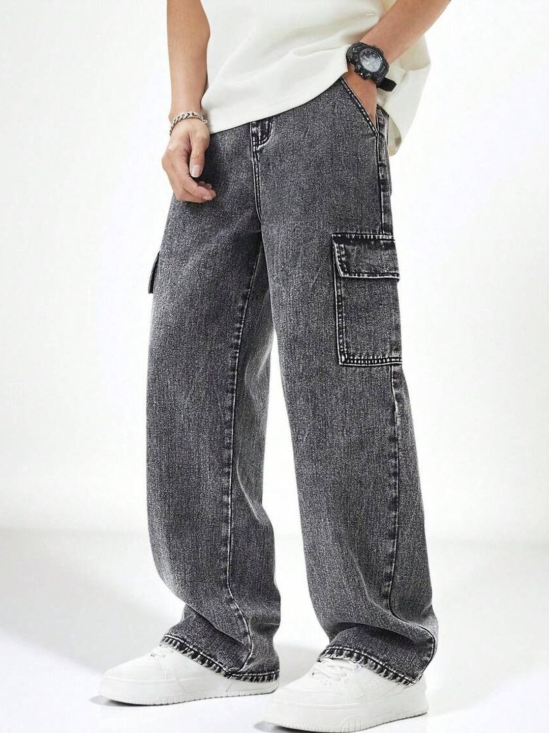 YAMEETFIT Men Jean Straight Fit Mid-Rise Jeans