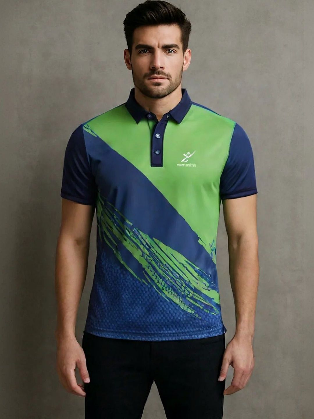 Lookswala Men Printed Polo Collar Pockets T-shirt