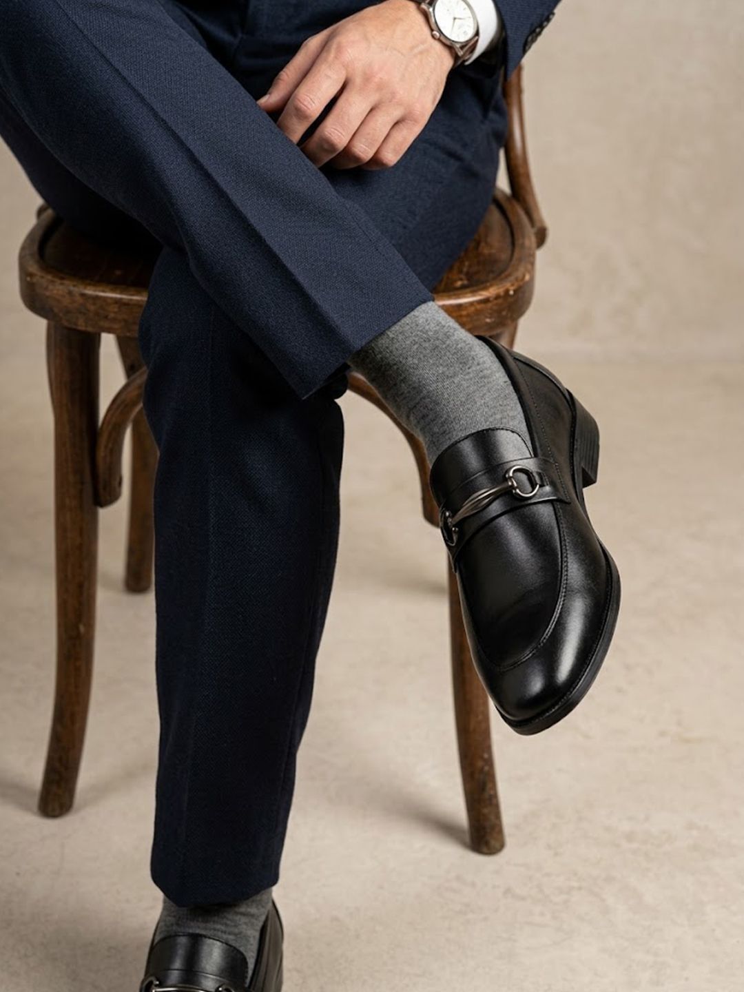 HERE&NOW Men Pointed Toe Slip-On Loafers Formal Shoes