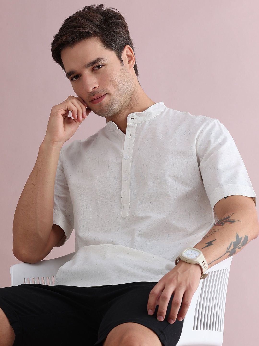 FILORI STUDIO Men White Kurta