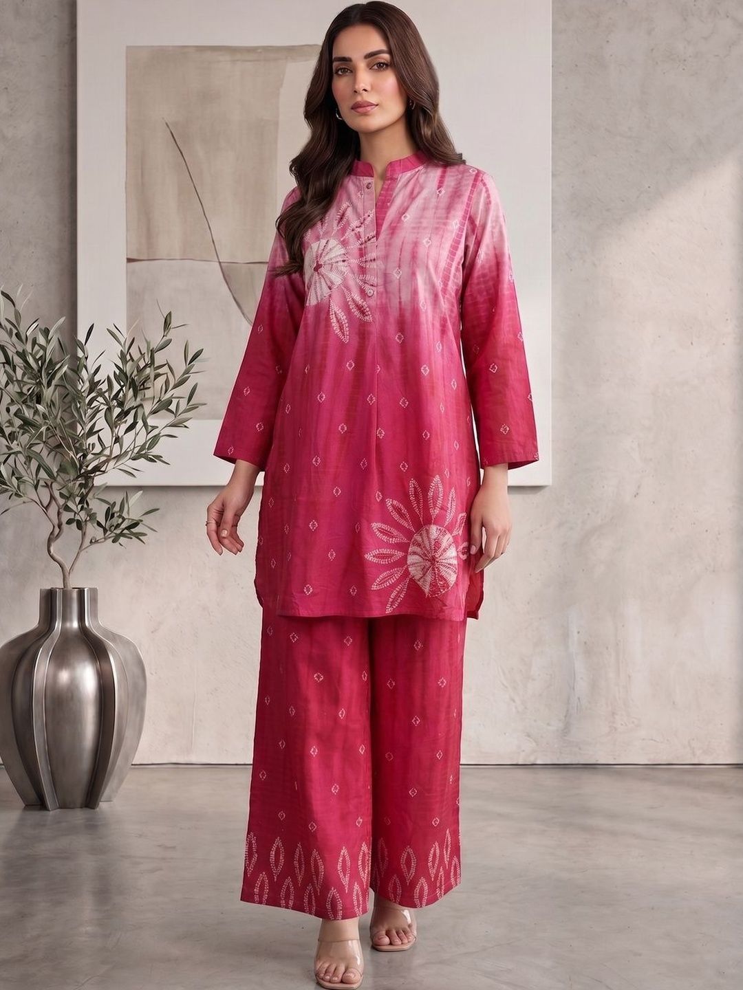 MASSTANI BY INDDUS Bohemian Dyed Tunic with Palazzos