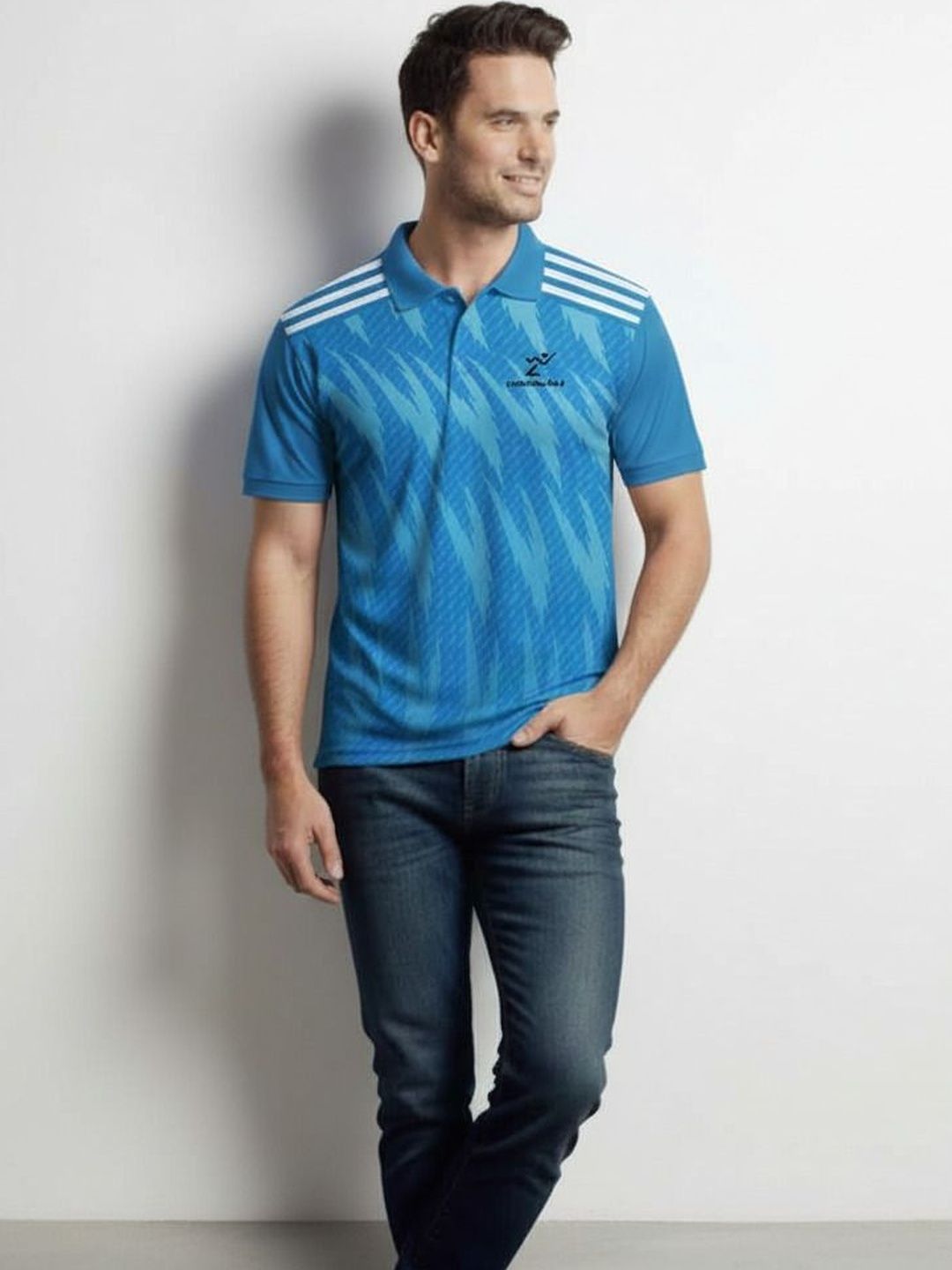 Lookswala Men Printed Polo Collar T-shirt
