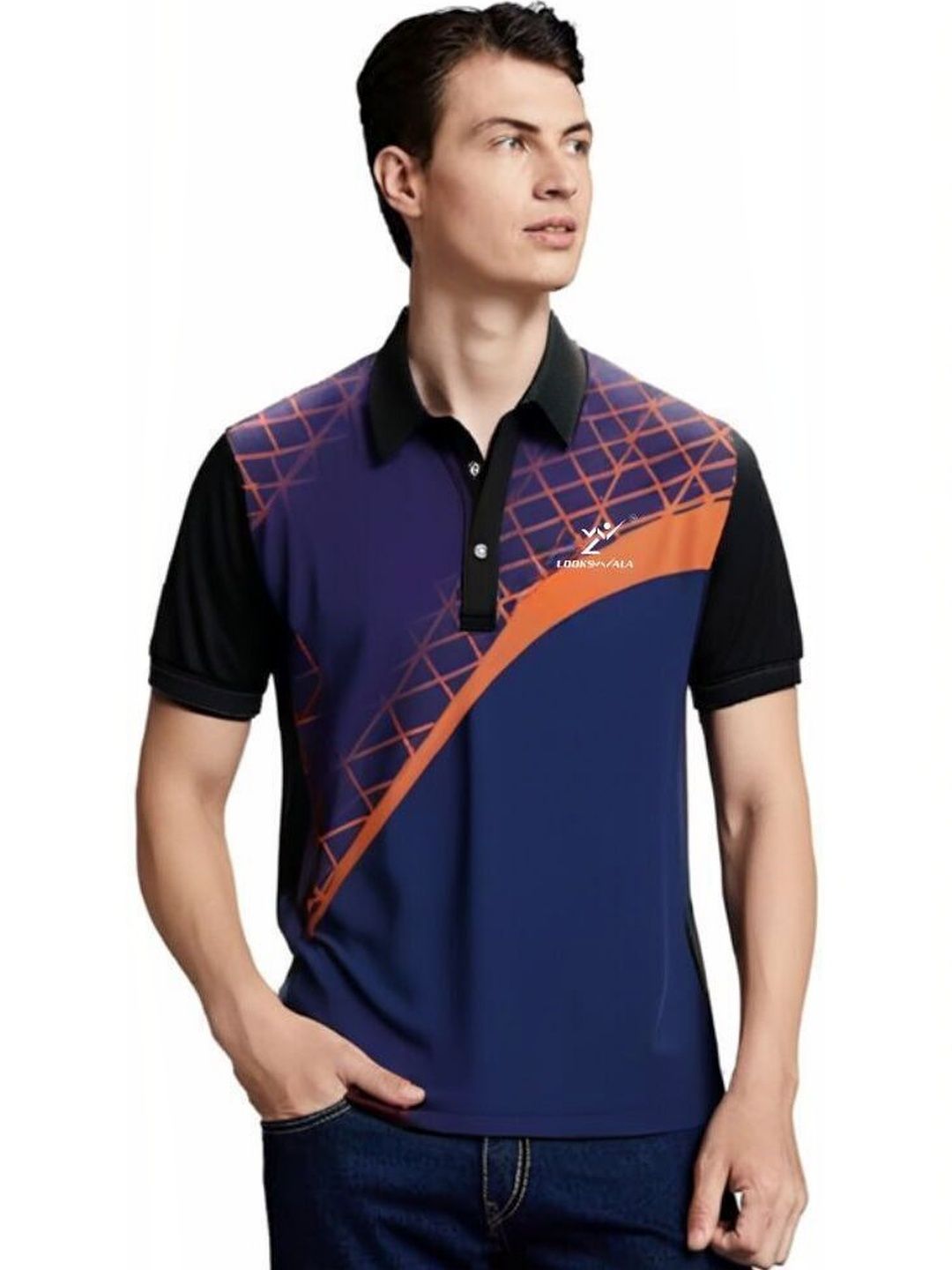 Lookswala Men Printed Polo Collar T-shirt