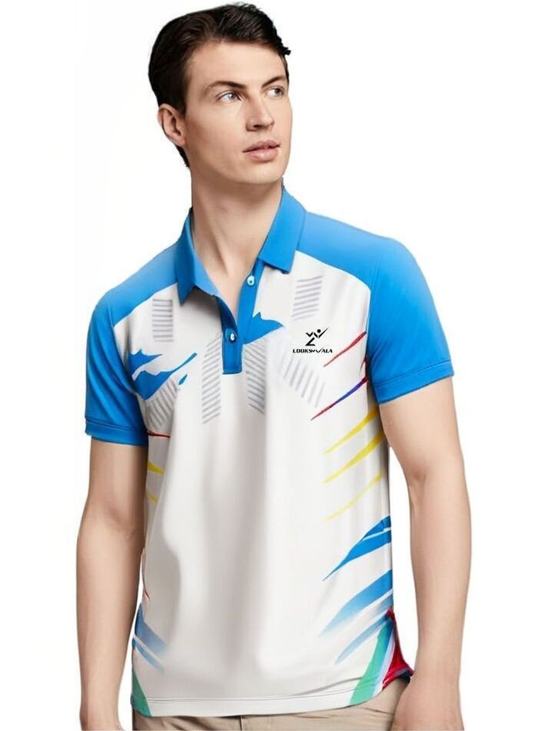 Lookswala Men Printed Polo Collar T-shirt