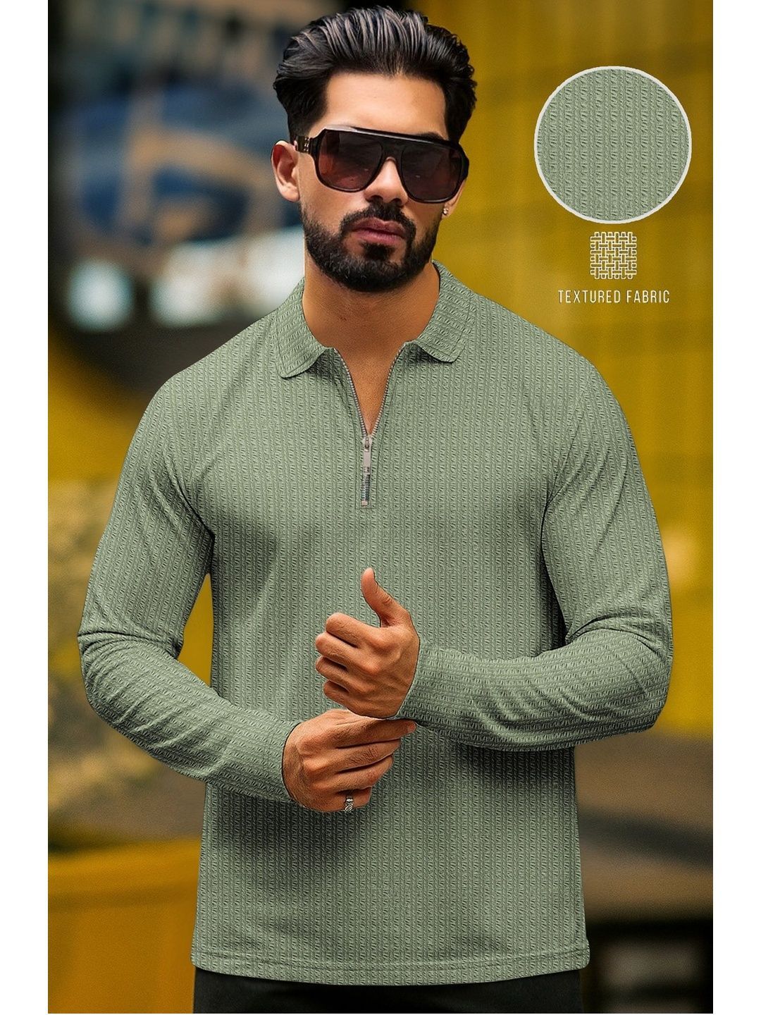 HERE&NOW Men Polo Collar T-shirt