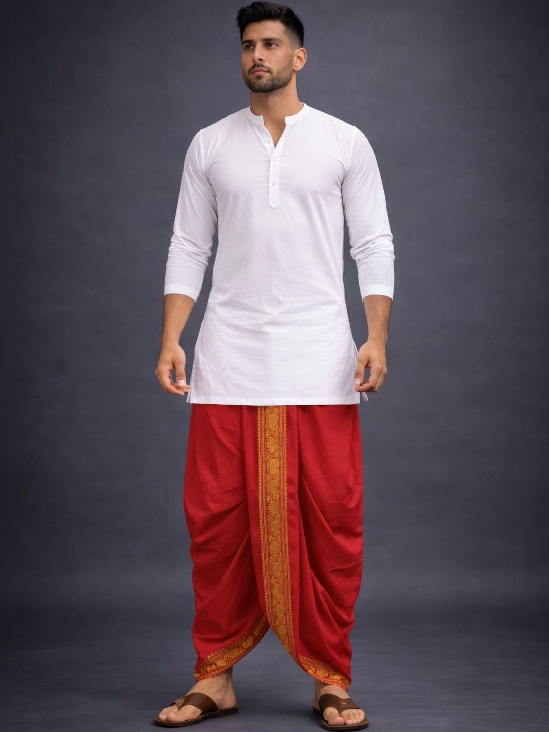 Shree shyam Handloom Men Embroidered Dhoti Dhotis