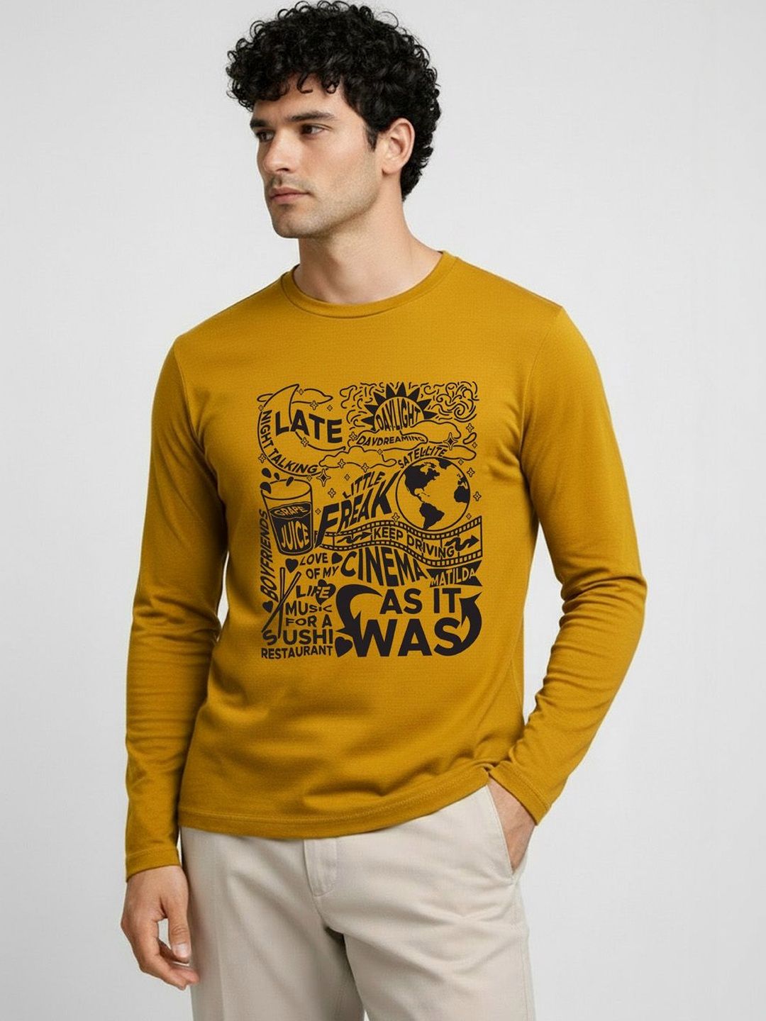 SKY HARBOAR Men Typography Printed T-shirt with Mask