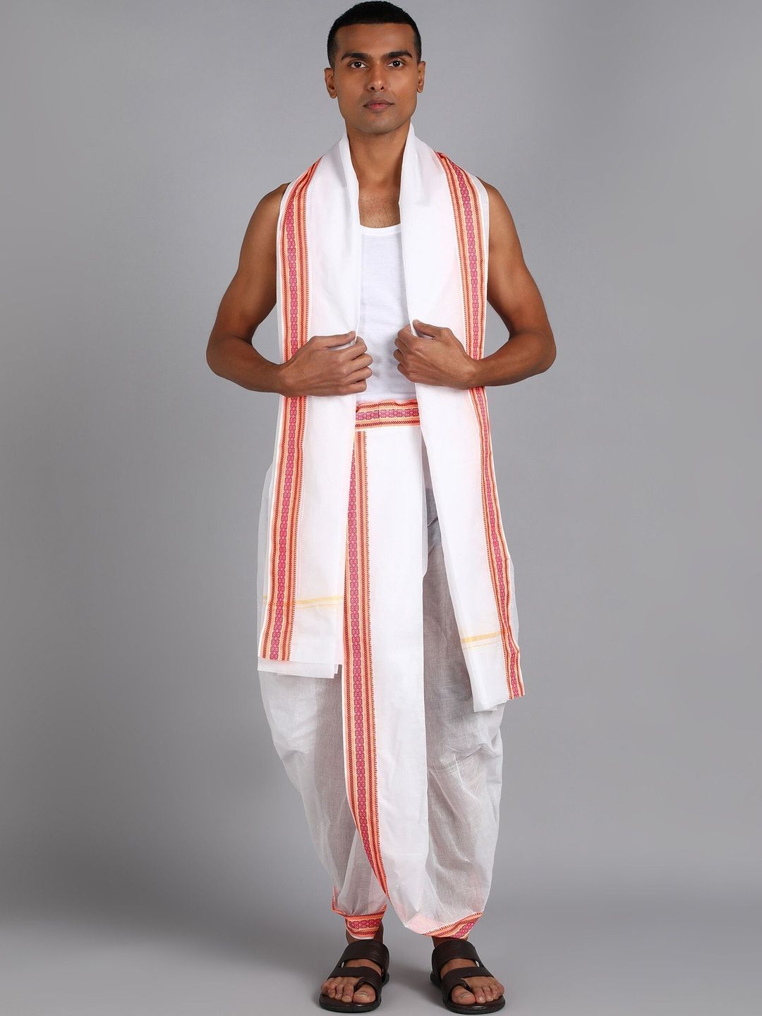 Shree shyam Handloom Men Striped Cotton Dhoti Dhotis
