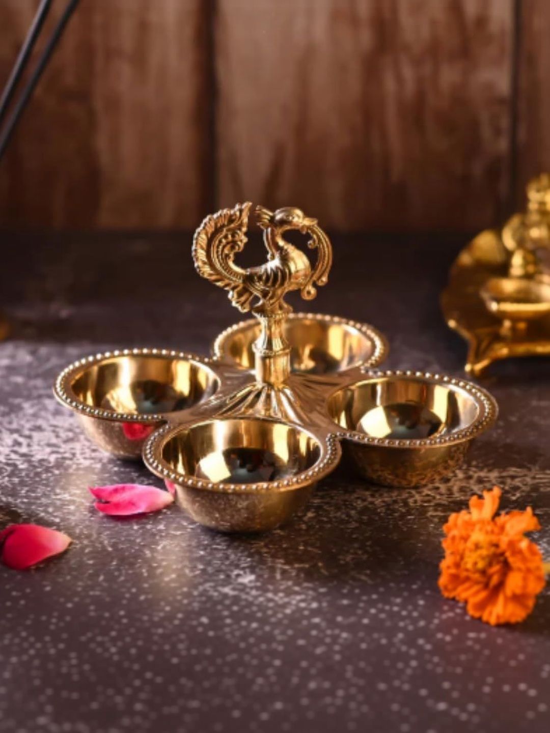 Extreme Karigari Brass Anti-Rust Diwali Haldi Kumkum Box