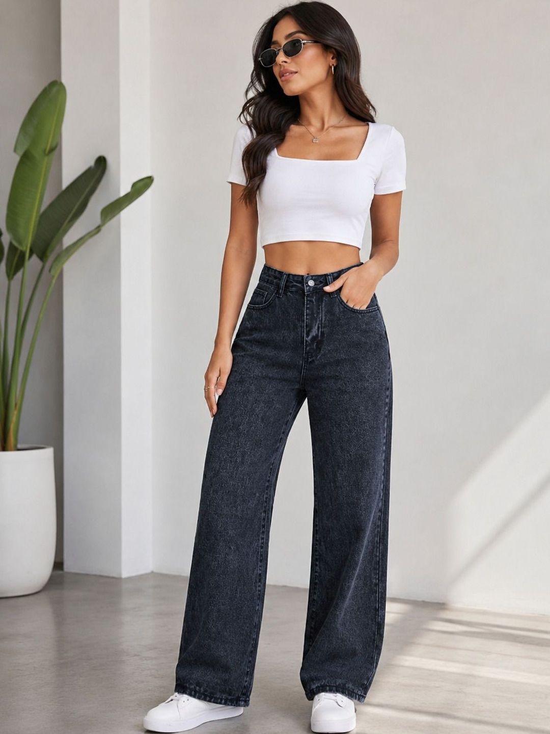 Kotty Women Wide Leg High-Rise Light Fade Jeans