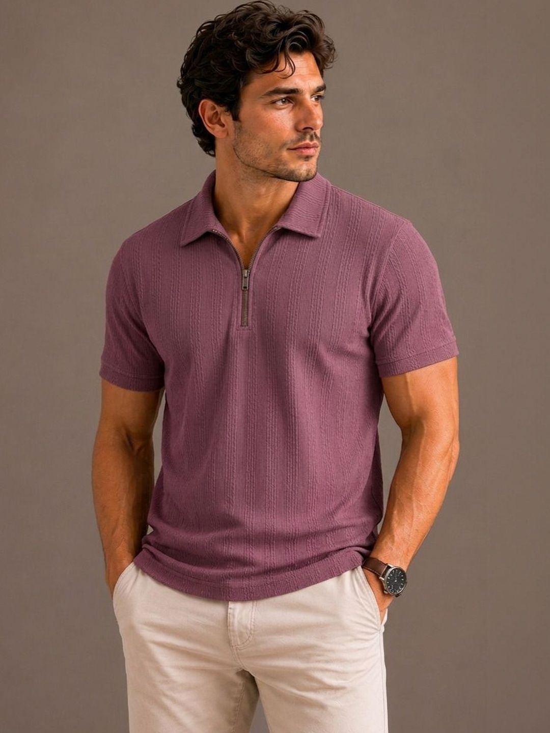 SAM AND GEO Men Polo Collar T-shirt