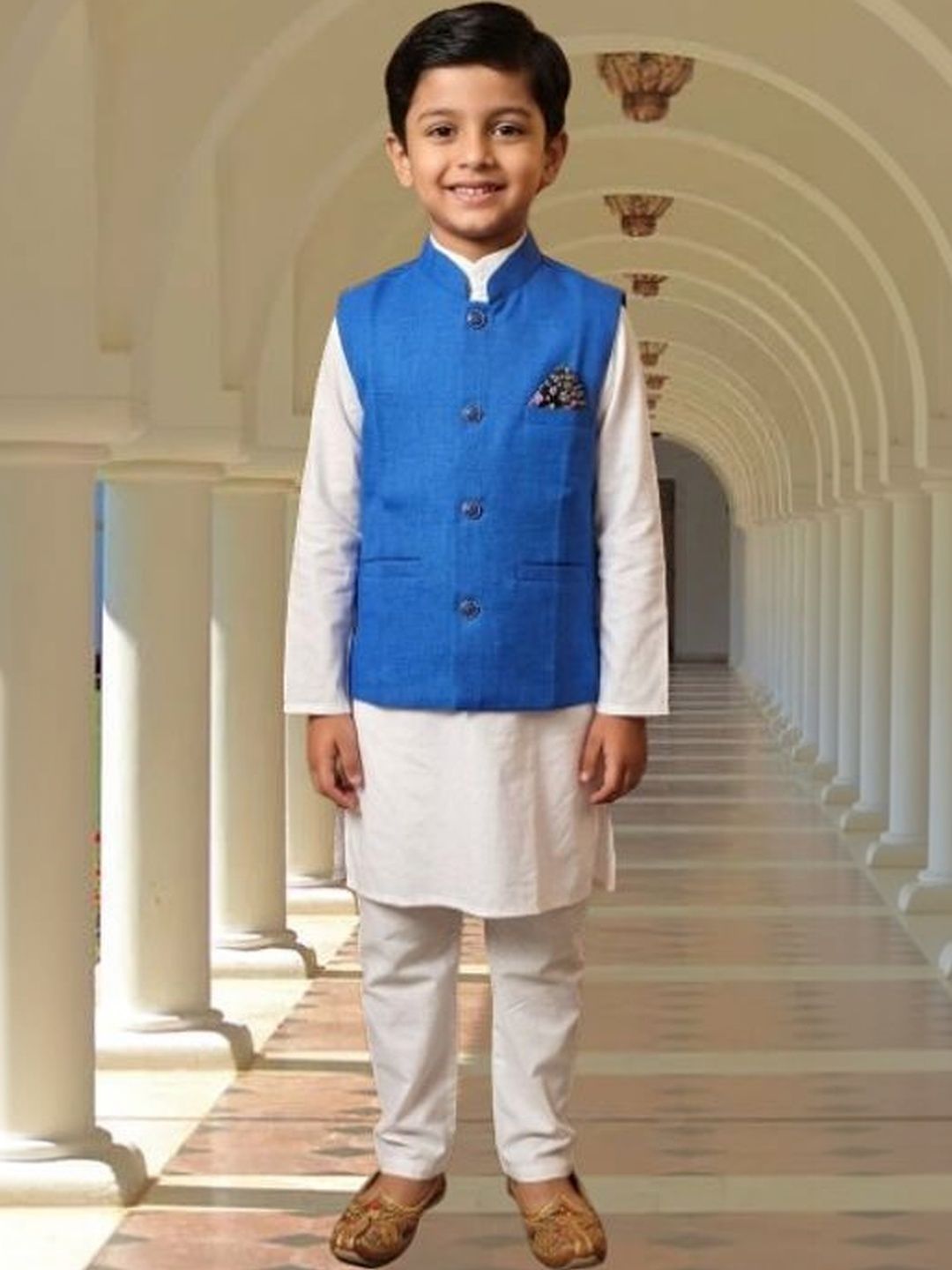 seetoo Boys Mandarin Collar Sleeveless Nehru Jackets