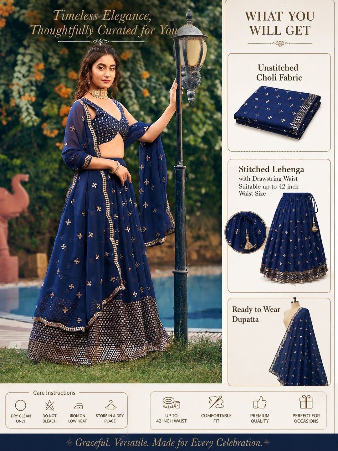 NEEL ART Embroidered Sequinned Semi-Stitched Lehenga & Unstitched Blouse With Dupatta