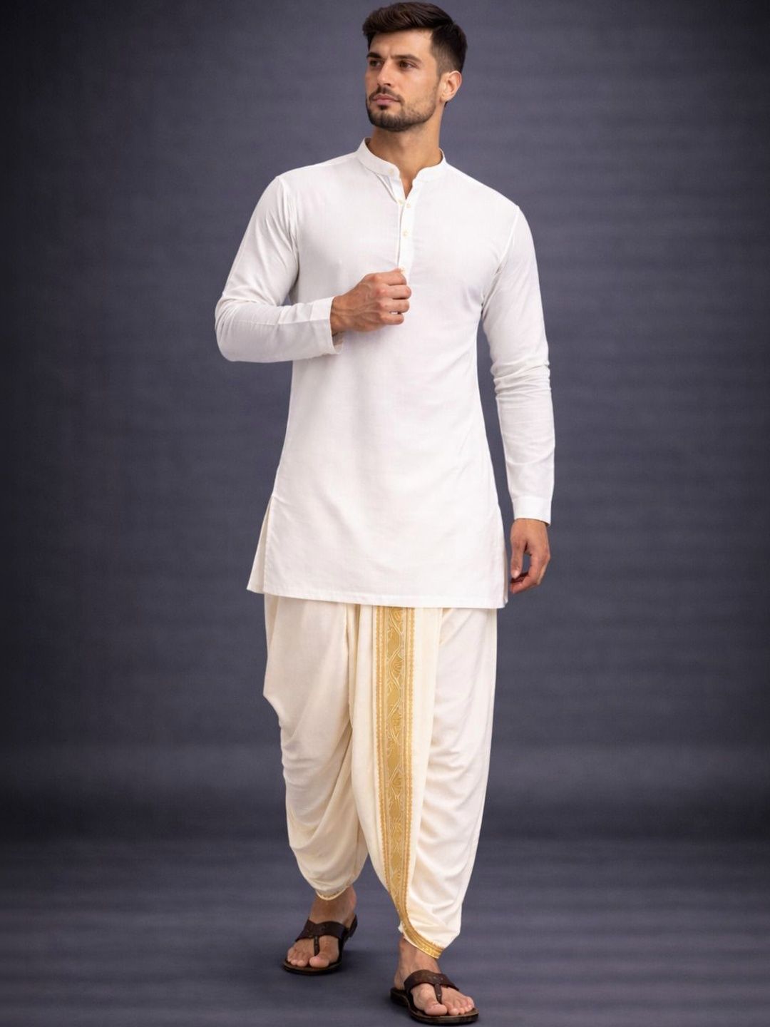 Sawariya handloom Men Embroidered Dhoti Dhotis
